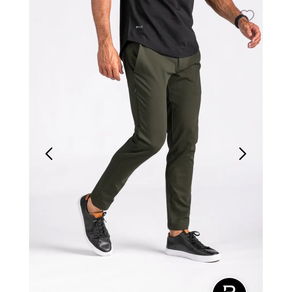 BYLT Everyday Pant 2.0 Mens XL Olive Green Excellent Stretch Tapered‎ Chino